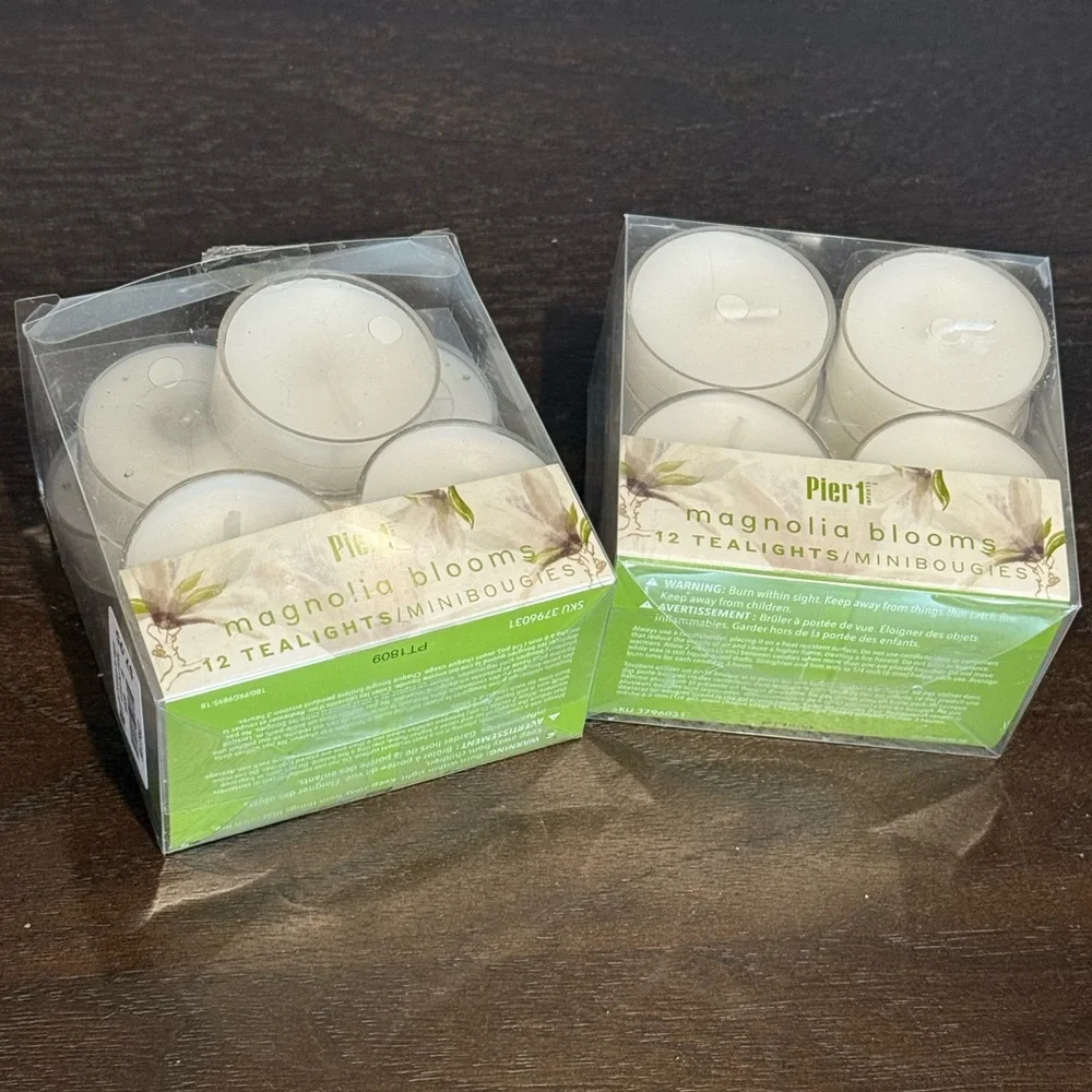 Vintage Pier 1 Magnolia Blooms Scented Tea Lights Lot - 23 Total New